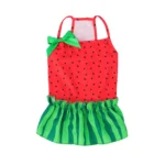 Dog Dress with Bow Summer Clothes Cute Small Dogs Skirt Suspender Watermelon Pattern Pet Clothing Puppy Dresses Cat Costumes