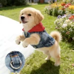Cool Dog Jean Jacket Vest with D-Ring Hoodies for Small Medium Dogs, Spring Dog Clothes Puppy Denim Harness Coat for Walking - Image 3