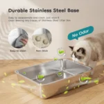 JHK 24IN Stainless Steel Cat Litter Box with Fully Enclosed 30L Large Cat Litter Box for Big Cats Cat Box Scoop and Mat Included - Image 4