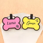 Personalized Bone Silicone Dog Tag Engraved Custom Pet Name Tags Soundless Pet ID Card Gift for Dogs Puppy - Image 2