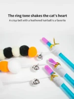 1 PCs New Elastic String Imitated Furs Bug Funny Cat Stick Suitable for Cats - Image 5