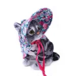 Dog Hat Floral Small Dog Cat Hats with Ear Holes Birthday Party Costume Cat Headwear Puppy Dog Kitten Cap Outdoor Sun Protection - Image 5