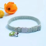 Adjustable Cat Collar with Bell, Safety Snap Hook, Polyester Material, Small Breed Recommended, Flower Charm Design - Image 3