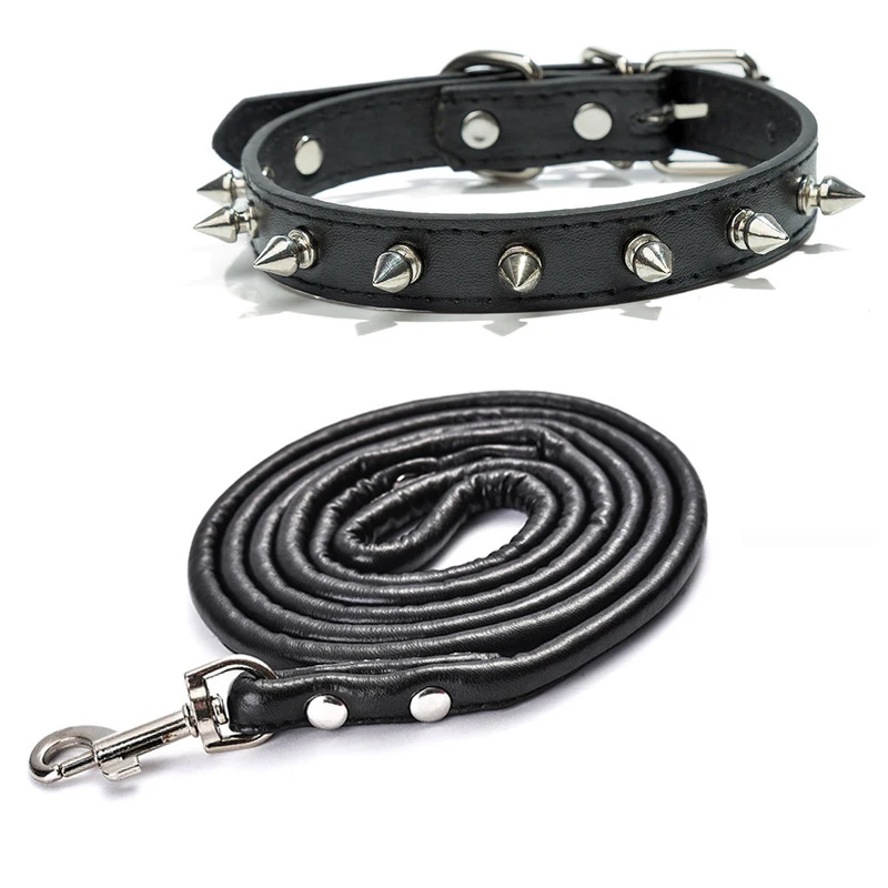 kf-Se9643c5b43584697a13bdcecbcd4fd295 Harp Spiked Studded Leather Dog Collars Pu For Small Medium Large Dogs Pet Collar Rivets Anti-Bite Pet Products Neck Strap - Image 1