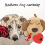 Sleep Aid Dog Heartbeat Toy Anxiety Relief Behavioral Training Lying Dog Fidget Toy Stuffed Animal Soft Puppy Plush Doll - Image 2