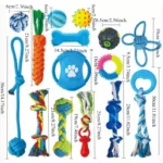 15PCS Dog Toys for Aggressive Chewers,Durable Rope Tug-of-War Chew Sticks &Unbreakable Rubber Balls for Small Medium Large Breed - Image 5