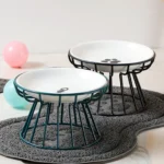 Pet Ceramic Bowl Nordic High Footed Ceramic Cat Food Bowl Snack Can Plate Anti Overturning Kitten Puppy Food Water Feeding Bowl - Image 3