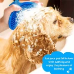 Dog Bath Brush Silicone Pet Massage Brush, Pet Shampoo Brush Massage Rubber Bathing Comb with Adjustable Circular Handle - Image 5