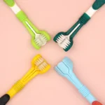 Three Sided Pet Toothbrush Three-Head Multi-angle Toothbrush Cleaning Dog Cat Brush Bad Breath Teeth Care Tool Cleaning Mouth - Image 6