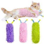 Catnip Soft Durable Cat Pillows, Plush Cat Toys, Pet Strip Pillow Chewing Bite Toys Cat Interactive Self-Play Toy