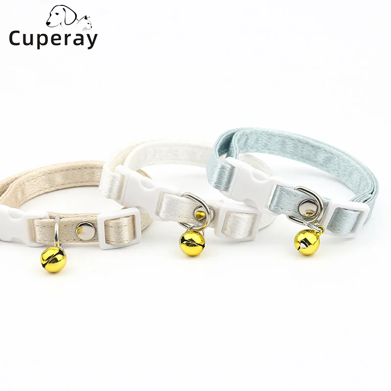 kf-Sebb9936c923f45a8a6539467d4b2004dQ Cat Collar,Cotton Breakaway with Bell,Safety Buckle Wedding Cat Collar for Girl Boy Cats and Small Dogs,Adjustable Pet Supplies - Image 1
