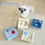 Pet Enrichment Sniffing Feeding Toy Squeak Castanet Sound Fabric Book Dog Teeth Grinding Treat Hide Chew Play Puppy Kitty Daily - Image 2