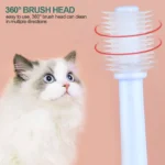 Pet Cat Toothbrush Super Soft Nylon Bristles Tooth Brush 360 Degree Oral Cleaning&Cat Face Blackhead Cleaning Cat Acne Brush - Image 5