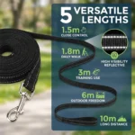 Reflective Nylon Dog Leash 1.5M-10M Long Training Lead for Dogs Outdoor Walking Pet Traction Rope for Night Safety Pug Supplies
