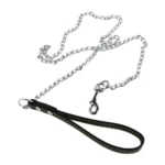 Heavy Duty Metal Chain Dog Lead With Leather Handle Long Strong Control Leash Outdoor Pet Traction Rope Anti Bite Chain Supplies - Image 2