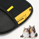 Upgrade Edition Large Pet Static Hair Removal Gloves - Black Polypropylene Cat Grooming Gloves with Yellow Accents - Image 5