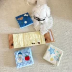Pet Enrichment Sniffing Feeding Toy Squeak Castanet Sound Fabric Book Dog Teeth Grinding Treat Hide Chew Play Puppy Kitty Daily