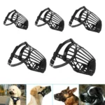 Soft Plastic and Leather Strong Dog Muzzle Basket Design Anti-biting Adjusting Straps Mask Dog Muzzle for Small Medium Large Dog - Image 2