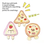 Pizza Squeaky Plush Dog Toy Pizza Shape Interactive Chew Toys for Puppies Small Dogs Anxiety Relief Boredom Relief - Image 5