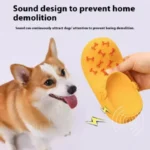 Indoor/Outdoor Dog Chew Toy Sound Latex Slippers Shape Teeth Cleaning Training Play for Small Medium Large Dogs & Puppies - Image 2