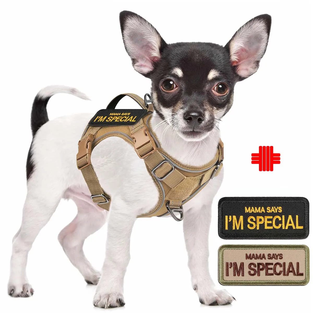 kf-Sf13e35cfa4e14920bcdb6f0b96155d3dL Tactical Dog Harness for Small Dogs - Military Service Dog Vest with Vertical Handle and Reflective Vest for Outdoor Training - Image 1