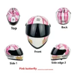 Pet Helmet for Cat Small Dog Pink Butterfly Pattern ABS Buckle Adjustable Strap Outdoor Riding Travel Safety Hat Photo Prop - Image 3