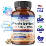 3-in-1 Probiotics Capsules 120 Billion CFUs 34 Strains with Organic Prebiotics & Digestive Enzymes, Digestion & Immunity Health