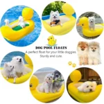 2in1 Dogs Pool Float Inflatable Foldable Pvc Dog Swimming Pool Yellow Duck Float for 22 Lb Pets Summer Pool Interactive Pet Toys - Image 3