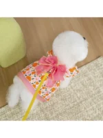 DOGLightweight Pet Princess Dress for Small Dogs (Poodle, Terrier, Pomeranian, Bichon Frise) with 26 Large Flowers Leash Dress - Image 4