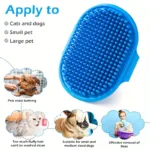 Dog Bath Brush Silicone Pet Massage Brush, Pet Shampoo Brush Massage Rubber Bathing Comb with Adjustable Circular Handle - Image 6