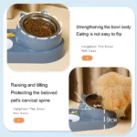 Food Container with Waterer Pet Waterer Feeder 2-in-1 Cat Bowl Water Dispenser Automatic Water Storage Pet Dog Cat Food Bowl - Image 5
