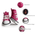 Creative 4PCS/Set Pet Shoes with Adjustable Drawstring Waterproof Puppy Pet Dogs Boots Canvas Breathable Pet Supplies Pets - Image 4