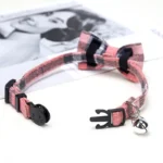 Pet Breakaway Cat Collar Bow Tie and Bell Cute Plaid Christmas Red Elastic Adjustable Dog Collar With Sash Small Bell For Cats - Image 3