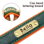 Customized PU Leather Nameplate Dog Collar Soft Padded Dogs Collars Free Engraving Name for Small Medium Large Dogs Adjustable - Image 4