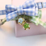Lattice Bow Pet Cat Collar with Bell Adjustable Pet Collar Bownot Safety Necklace for Puppy Kitten Cat Cute Pattern Pet Supplies - Image 6