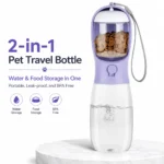 Portable Dog Cat Water Bottle with Food Container, Leak Proof Outdoor Pet Water Dispenser for Dogs Walking Hiking Travel