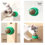 Catnip Cat Wall Stick-on Ball Toy Scratchers Treats Healthy Natural Removes Balls to Promote Digestion Cat Grass Snack - Image 2