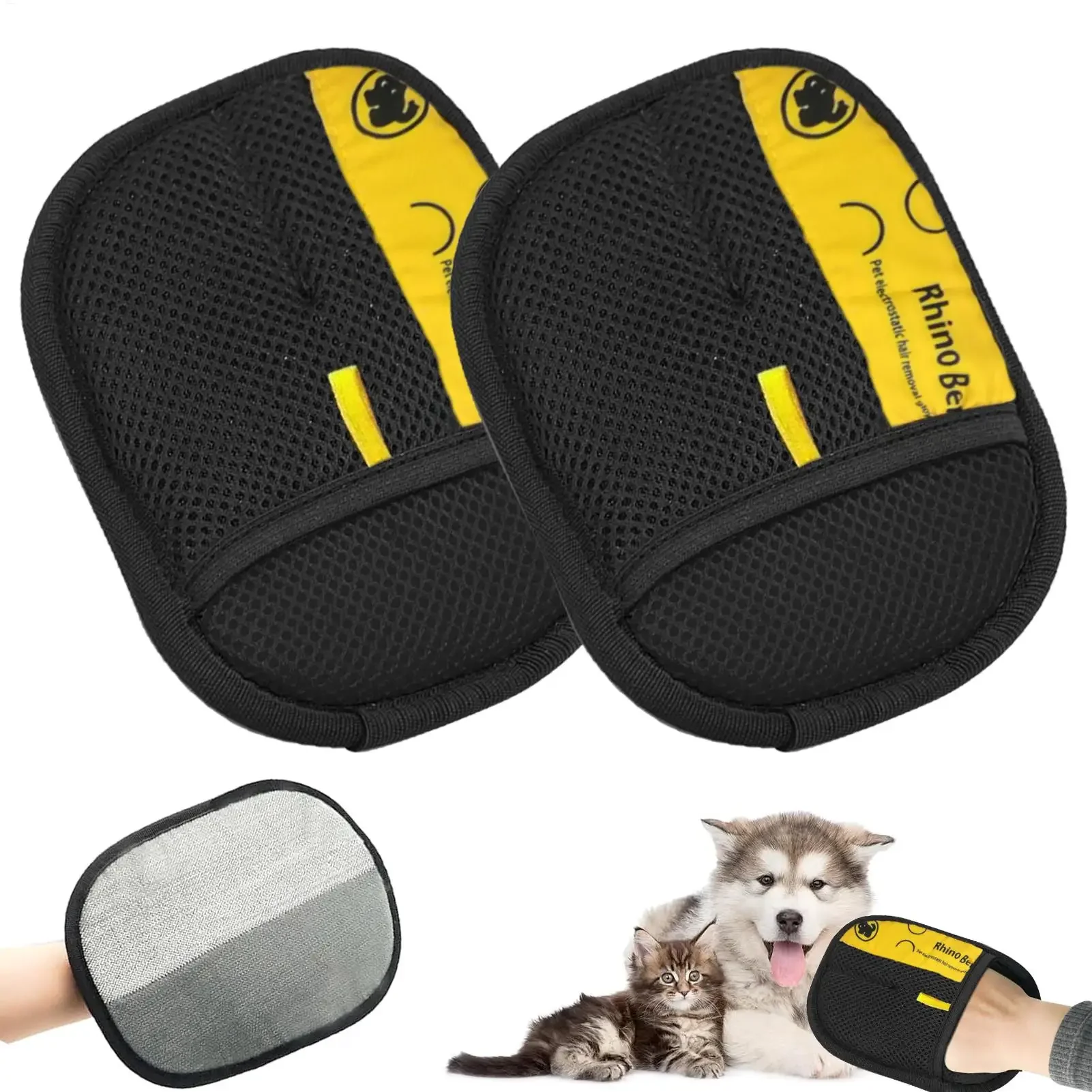 kf-Sf706262d51374f3f9c693a5cdcccf7d9a Pet Electrostatic Hair Removal Gloves Dog Cat Hair Removal Brush Gloves Hair Adhesive Gloves Carpet Clothing Hair Cleaning Brush - Image 1