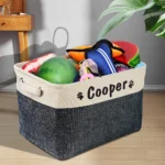 Personalized Dog Toy Basket Free Print Pet Storage Box DIY Custom Dog Name Toys Clothes Accessories Foldable Organize Storage - Image 3