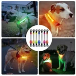 Night running pet dog safety harness collar for preventing loss. Multi-color pendant. Waterproof outdoor warning LED flashing li - Image 3