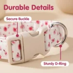 Cute Floral Dog Collar for Small Medium Large Dogs Pink Rose Cotton Pet Collar Buckle Spring Summer Girl Puppy Kitten Neck Strap - Image 10