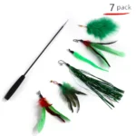 NONOR Cat Toys Set Feather Teaser Wand Toy Kitten Teaser Refills Mouse Shape Balls Shapes Playing Without the Stick - Image 5