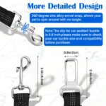 High Grade Dog Car Safety Belt Dog Safety Belt with Damping Belt and Reflective Line Adjustable Length Suitable Any Dog 1PCS - Image 2