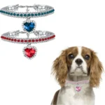Pet Necklace Love Water Drop Water Diamond Cat Collar Dog Neck Jewelry Exquisite Cute Cat Gem Alloy Puppy Kitten Pet Supplies - Image 3