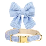Cute Dog Collar Leash Set With Bowknot Soft Velvet Puppy Dogs Collars Outdoor Pet Walking Lead For Small Medium Dogs Chihuahua - Image 3