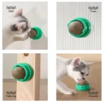 Natural Catnip Cat Wall Stick-on Ball Toy Scratchers Treats Healthy Natural Removes Balls to Promote Digestion Cat Grass Snack - Image 2