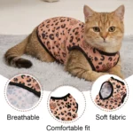 Leopard Print Pet Cat Vest Clothes Comfortable Soft Sleeveless Pets Shirt Breathable Cats Pullover For Sphynx Kitten Kitty Puppy - Image 3