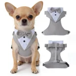 Dog Tuxedo for Wedding Outfit, Dog Suit and Tie Costumes for Birthday, Cosplay, Christmas Party, Pet Formal Wear with Bowtie