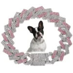 Creative Gift Link Chain Dog Diamond Chain Collar Inlaid Rhinestone Hip Hop Link Chain Necklace Bling 15mm Pet Crystal Necklace - Image 3
