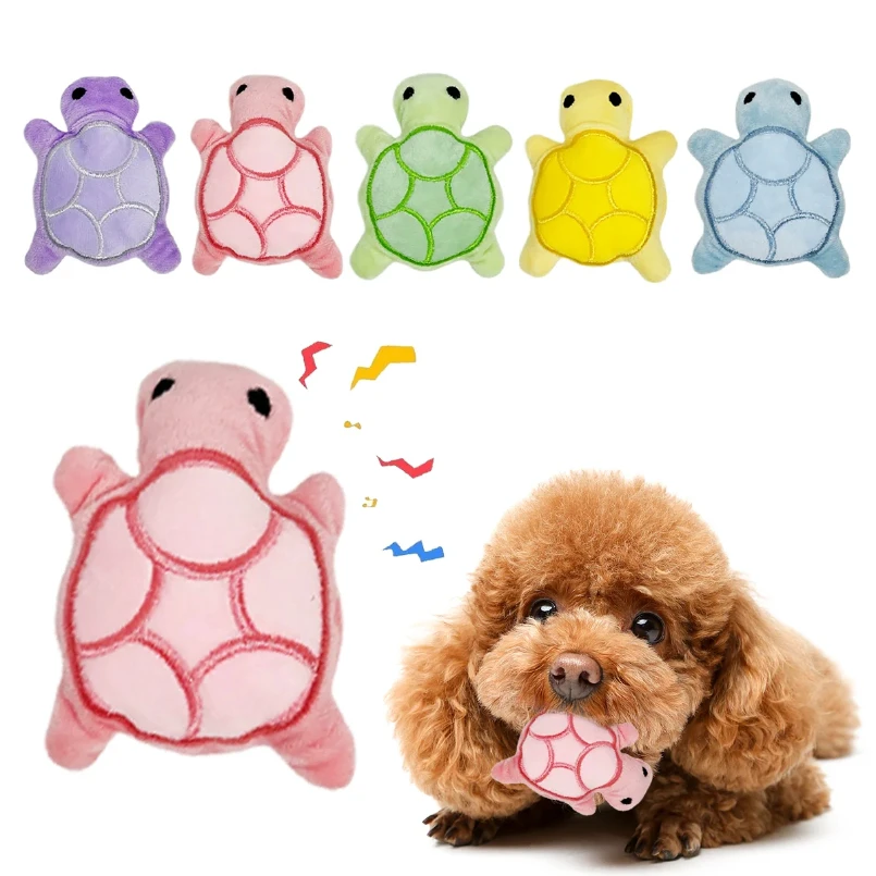 kf-Sfd7abdcc5a4a4f69bd616ee245b2d76dH Mini cute turtle dog plush toy, squeaking dog teething sound toy, soft and safe, good for dental health, suitable for puppies - Image 1